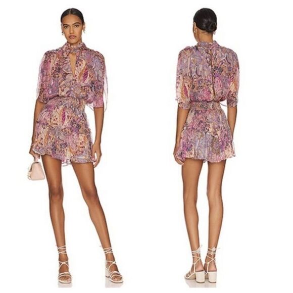 NWT Misa Los Angeles Callas Dress in Augusta Batik In Augusta Batik Pink XS $390 - Picture 5 of 14